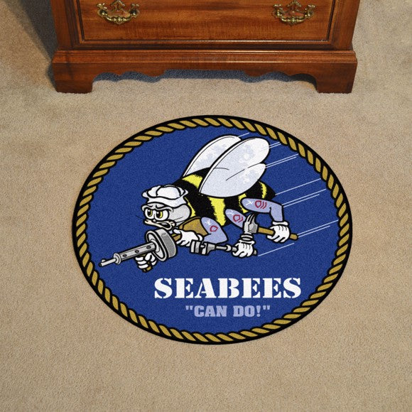 U.S. Navy Round Mat (Seabees)