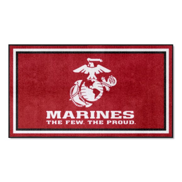 U.S. Marines 3' X 5' Plush Rug (Red)