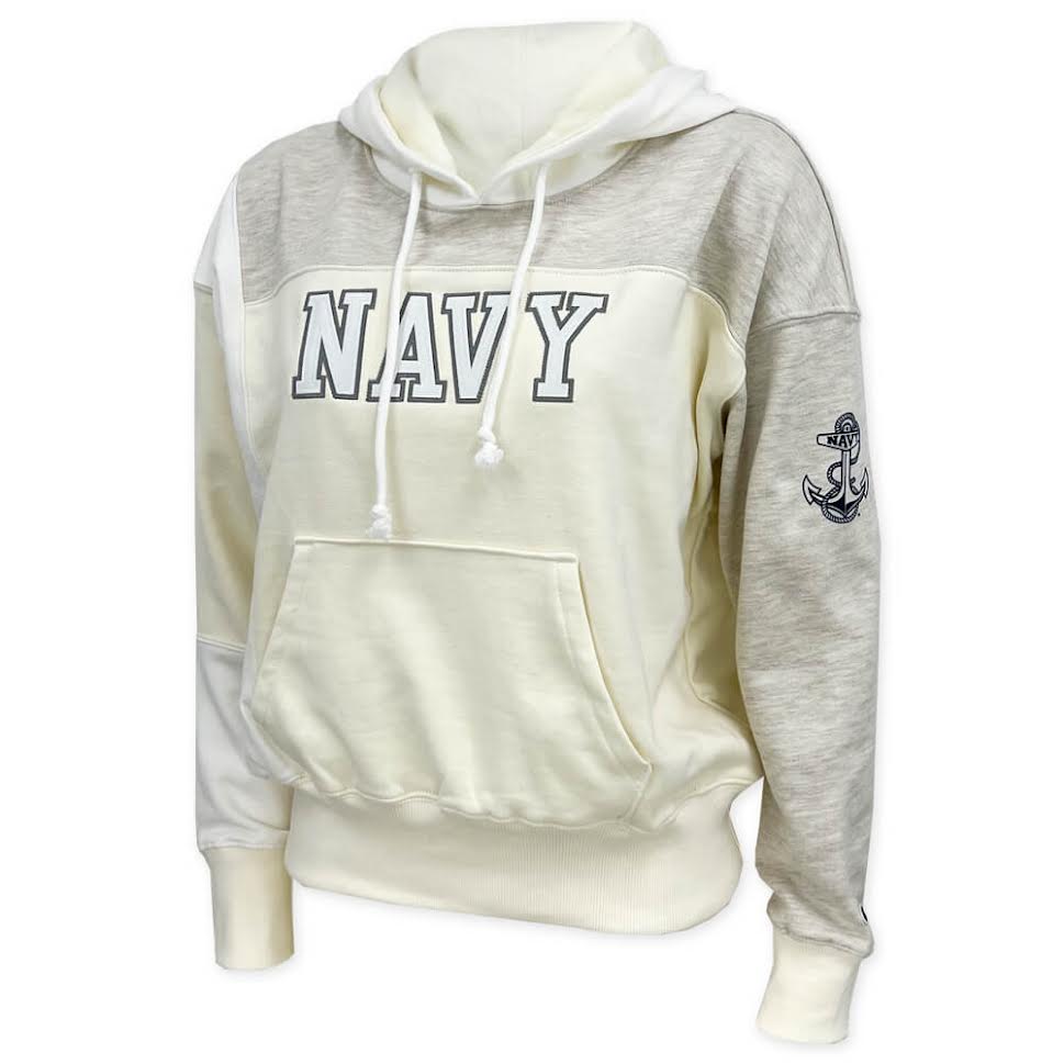 Navy Champion Women's Patchwork Hood (White)