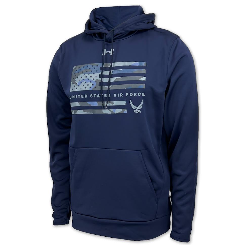 United States Air Force Under Armour Camo Flag Fleece Hood (Navy)