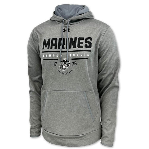 Marines Under Armour Semper Fi Armour Fleece Hood (Heather)