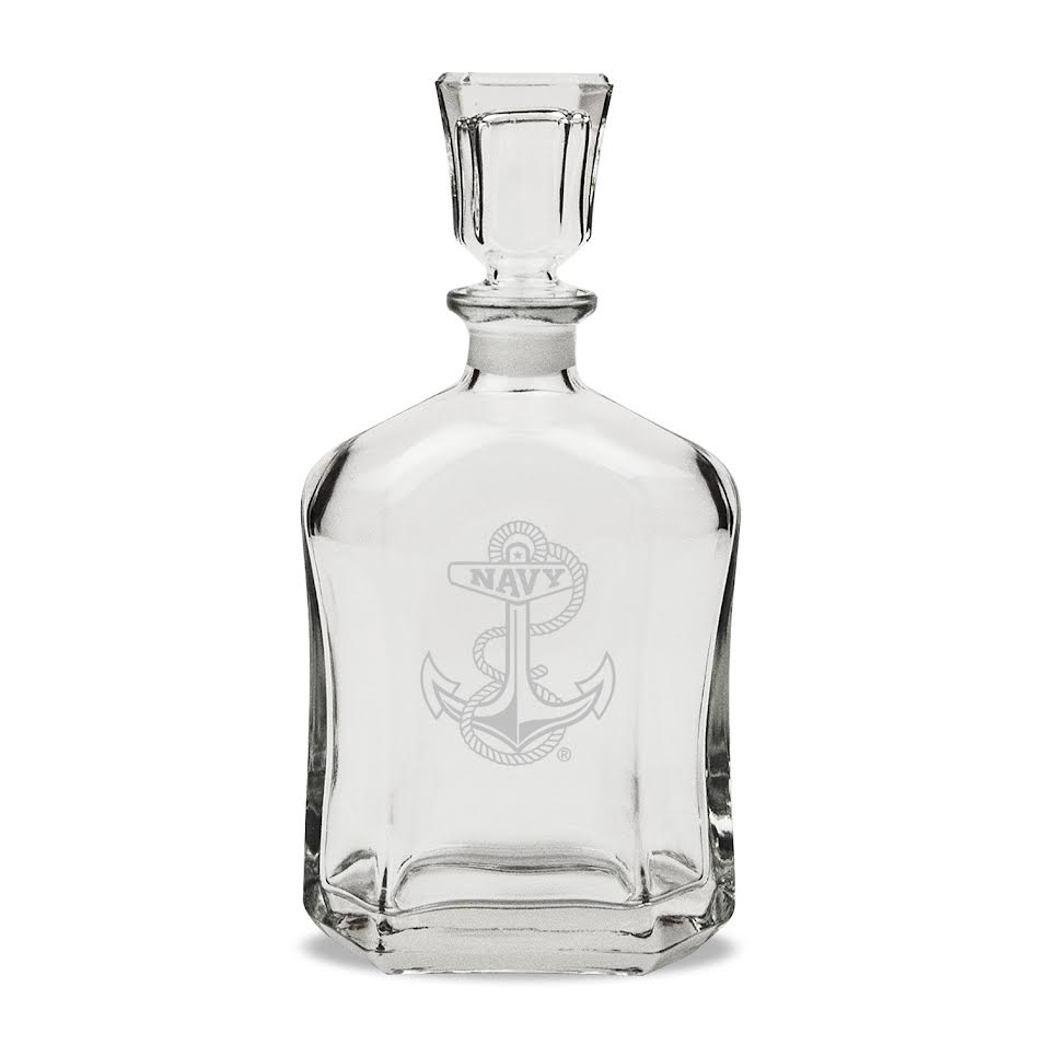 Navy Anchor 23.75oz Crystal Whiskey Decanter