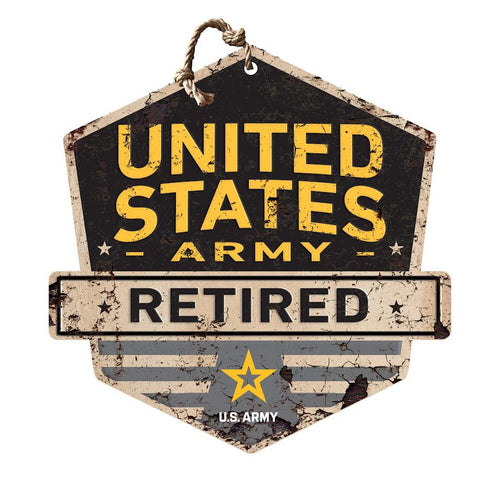 Rustic Badge Retired Sign Army