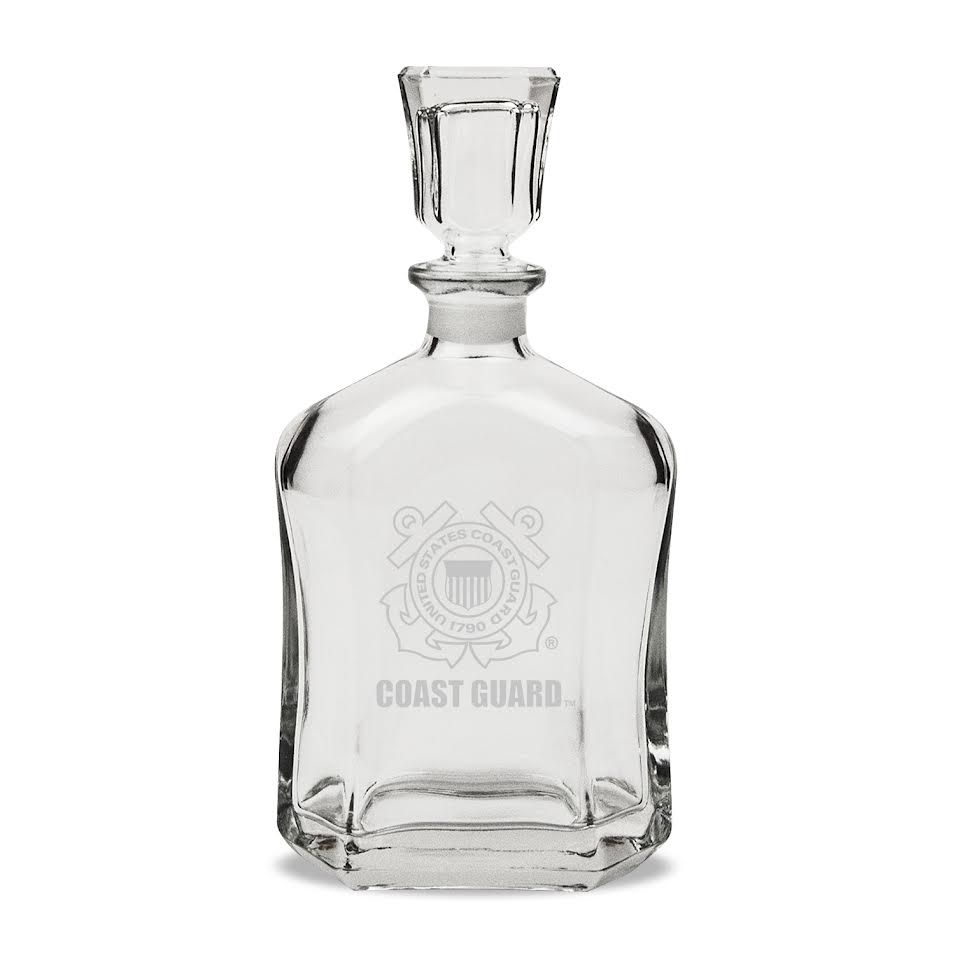 Coast Guard Seal 23.75oz Crystal Whiskey Decanter