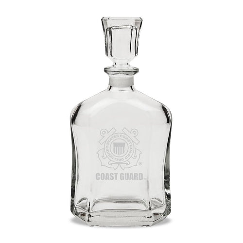 Coast Guard Seal 23.75oz Crystal Whiskey Decanter