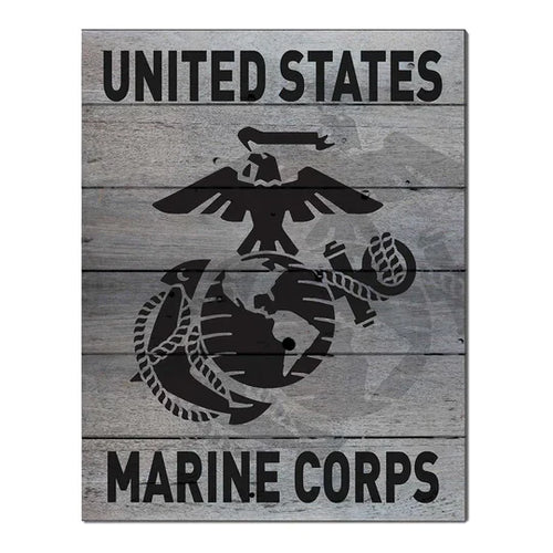 Pallet Pride - Gray Weathered Logo Marines (16x20)