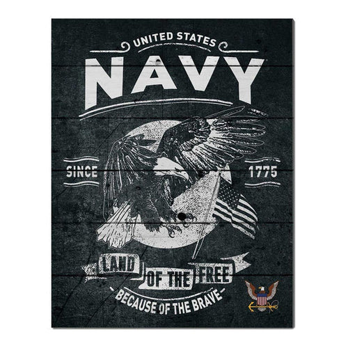 Pallet Pride - Flag With Eagle Navy (16x20)