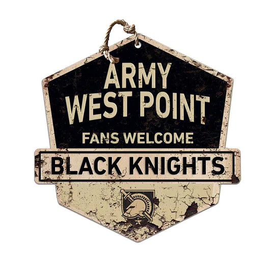 Rustic Badge Fans Welcome Sign West Point Black Knights