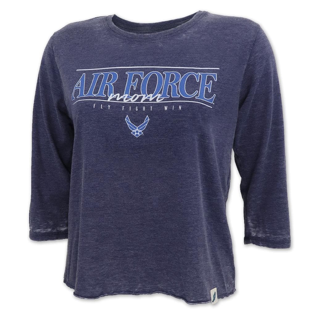 Air Force Mom Ladies 3/4 Sleeve T-Shirt (Navy)