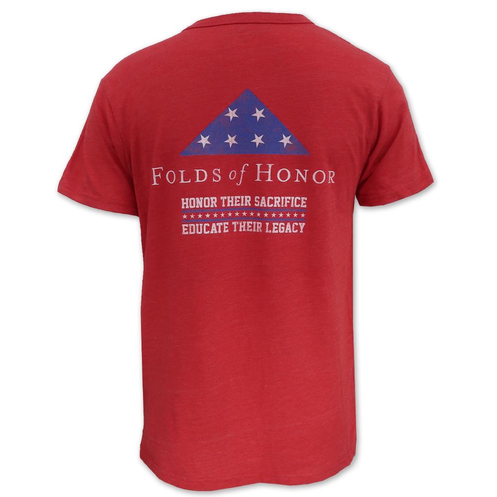 Folds Of Honor Flag Tri-Blend T-Shirt (Heather Red)