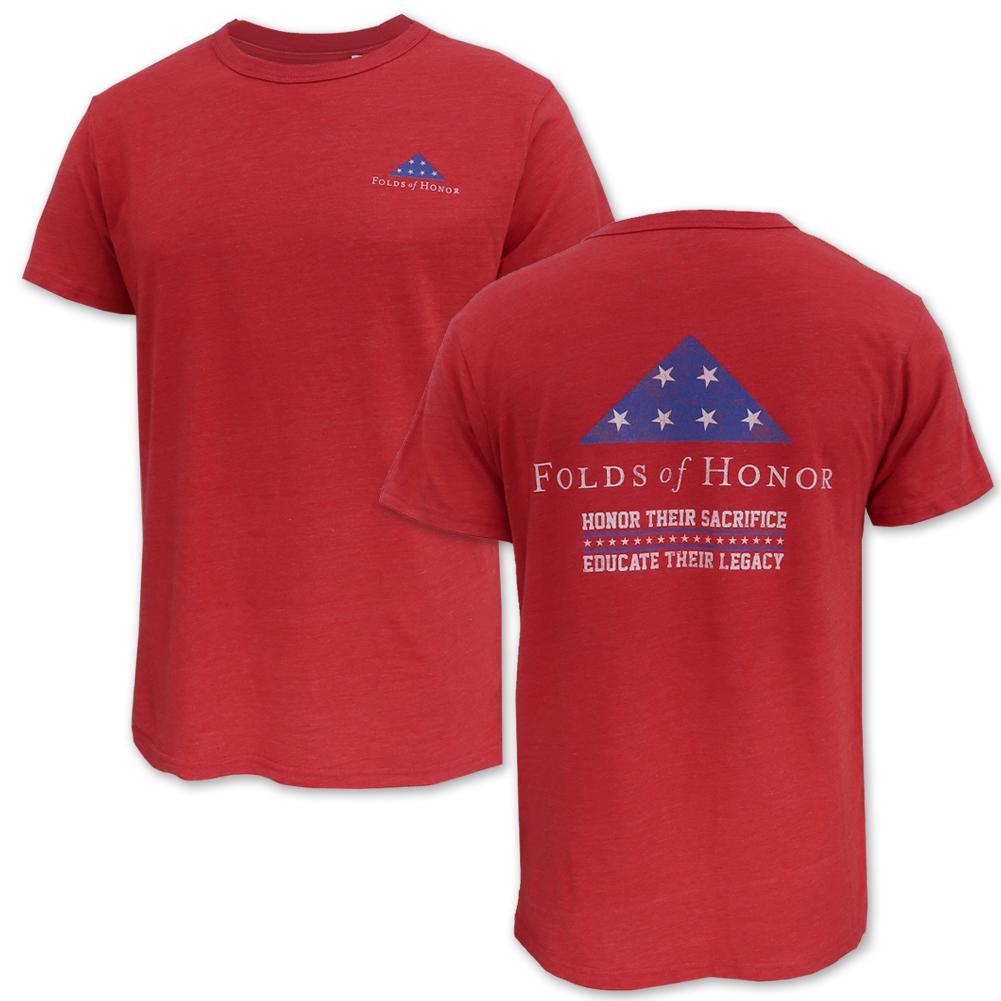 Folds Of Honor Flag Tri-Blend T-Shirt (Heather Red)