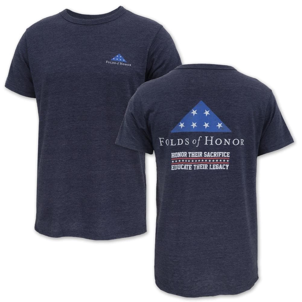 Folds Of Honor Flag Tri-Blend T-Shirt (Navy)