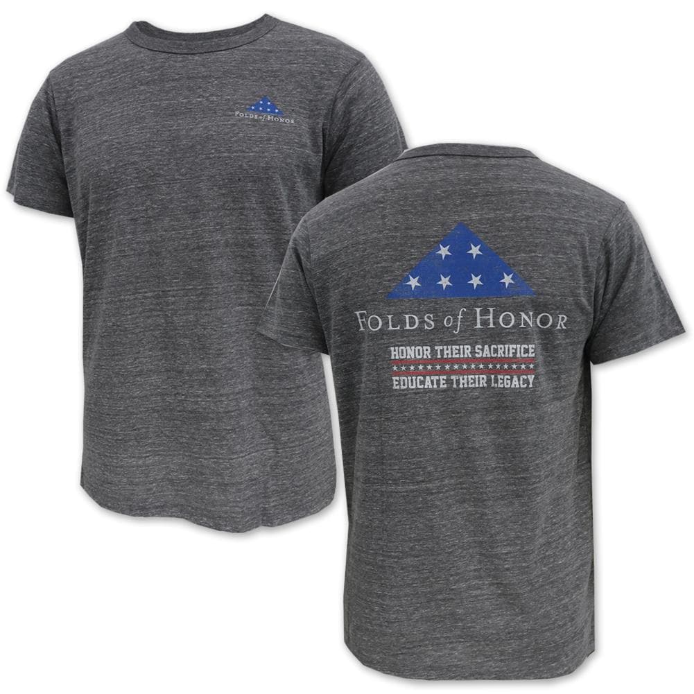 Folds Of Honor Flag Tri-Blend T-Shirt (Heather Grey)