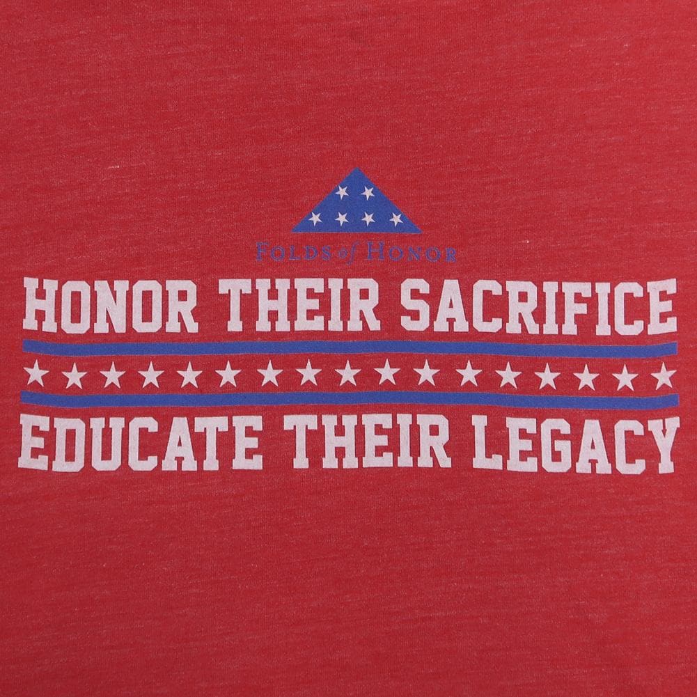 Honor Their Sacrifice Educate Their Legacy Tri-Blend T-Shirt (Heather Red)