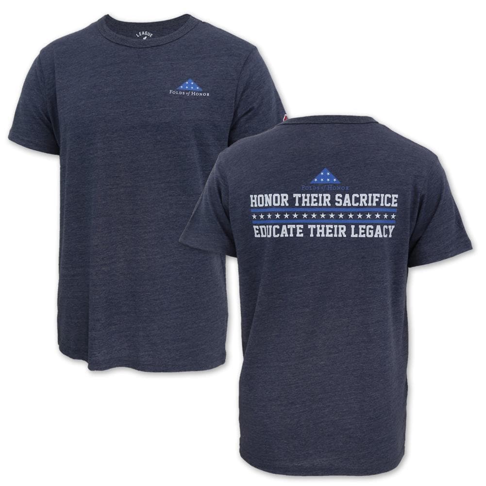 Honor Their Sacrifice Educate Their Legacy Tri-Blend T-Shirt (Navy)