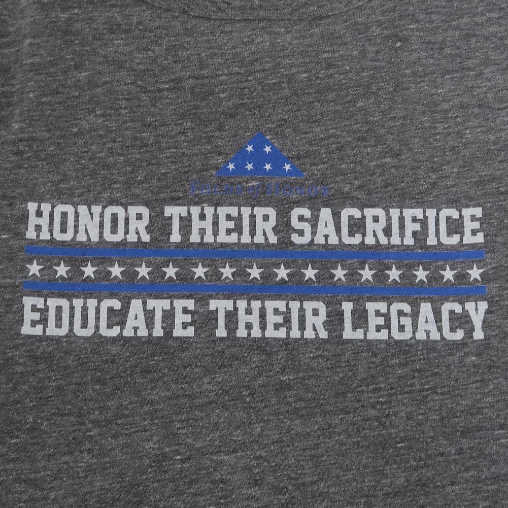 Honor Their Sacrifice Educate Their Legacy Tri-Blend T-Shirt (Heather Grey)