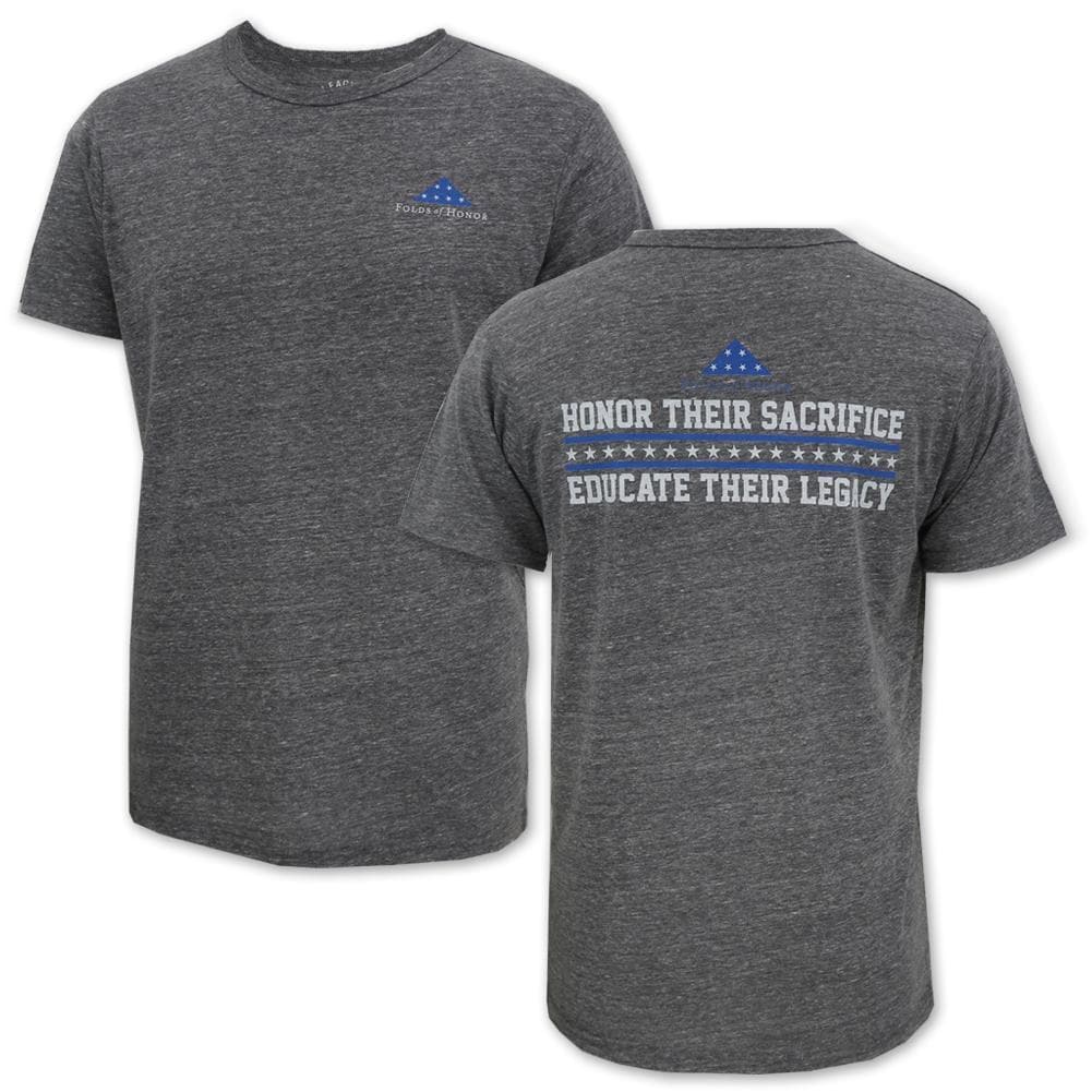 Honor Their Sacrifice Educate Their Legacy Tri-Blend T-Shirt (Heather Grey)