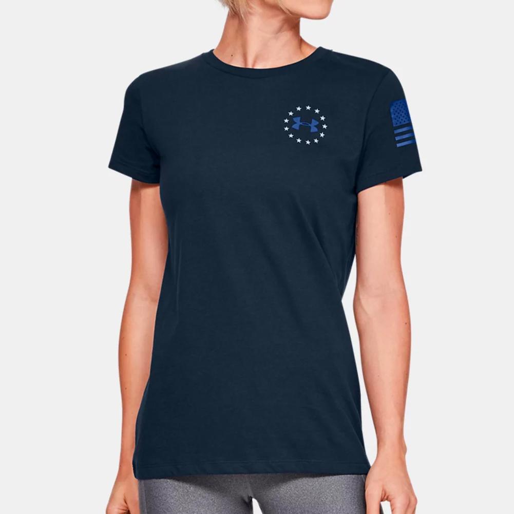 Under Armour Ladies Freedom Banner T-Shirt (Navy)