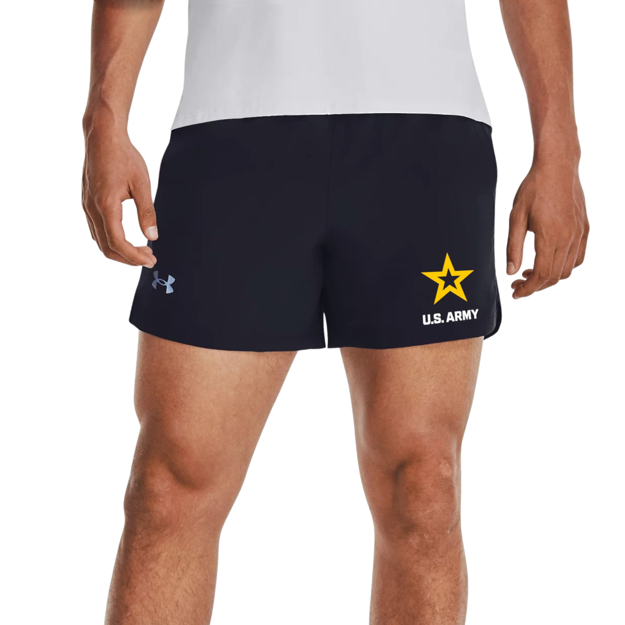 Army Star Under Armour Men's Launch Run 5" Shorts (Black)