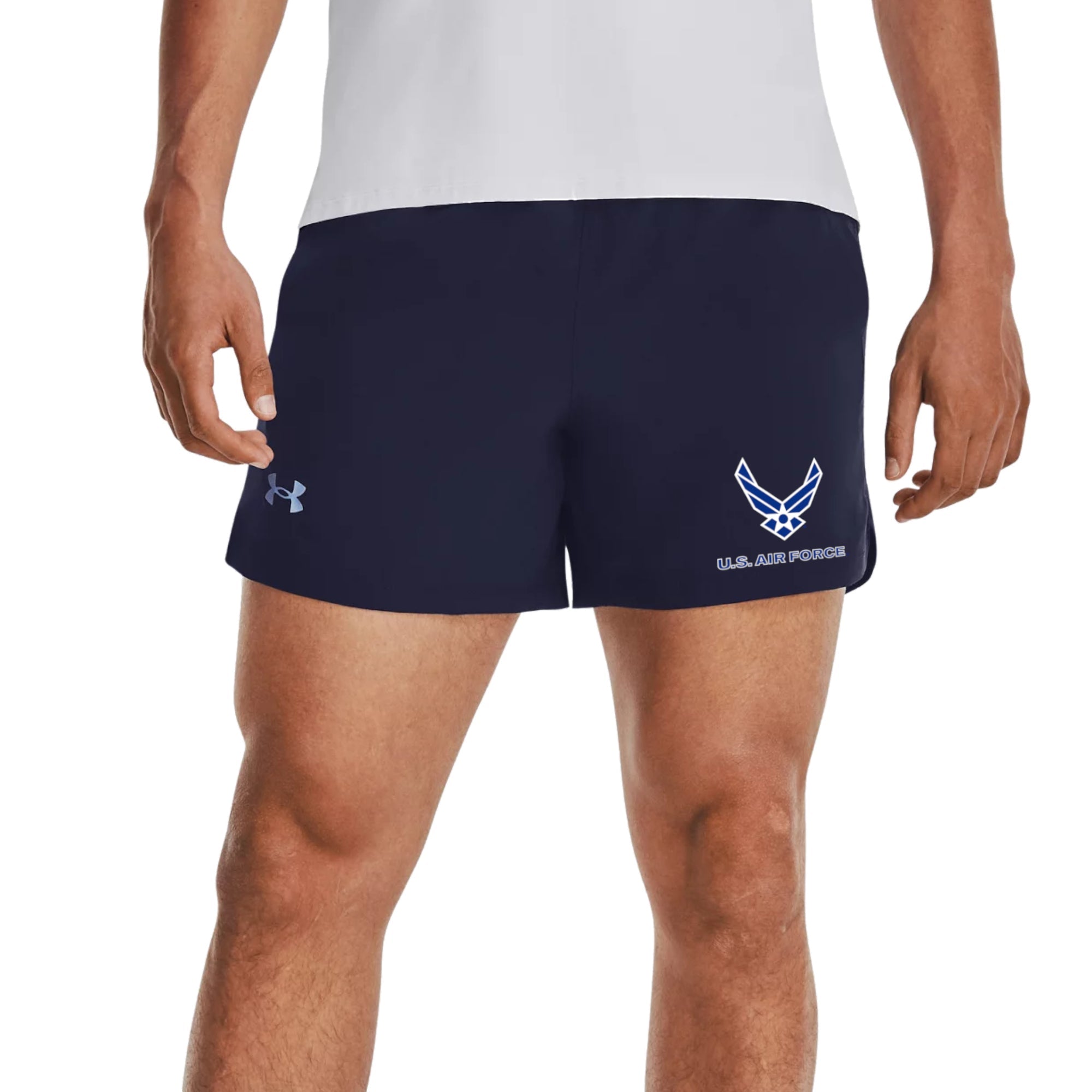 Air Force Wings Under Armour Men's Launch Run 5" Shorts (Navy)