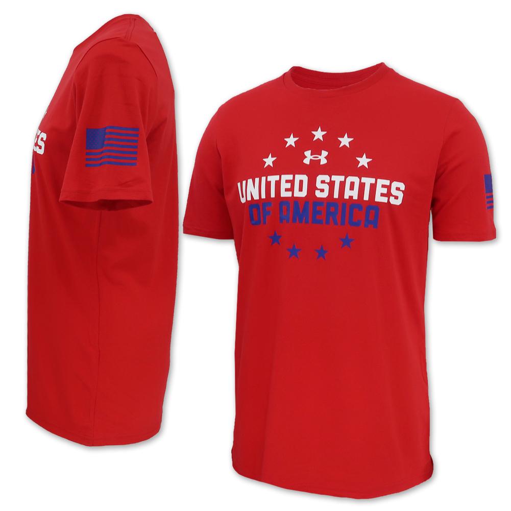 Under Armour Freedom USA Chest T-Shirt (Red)