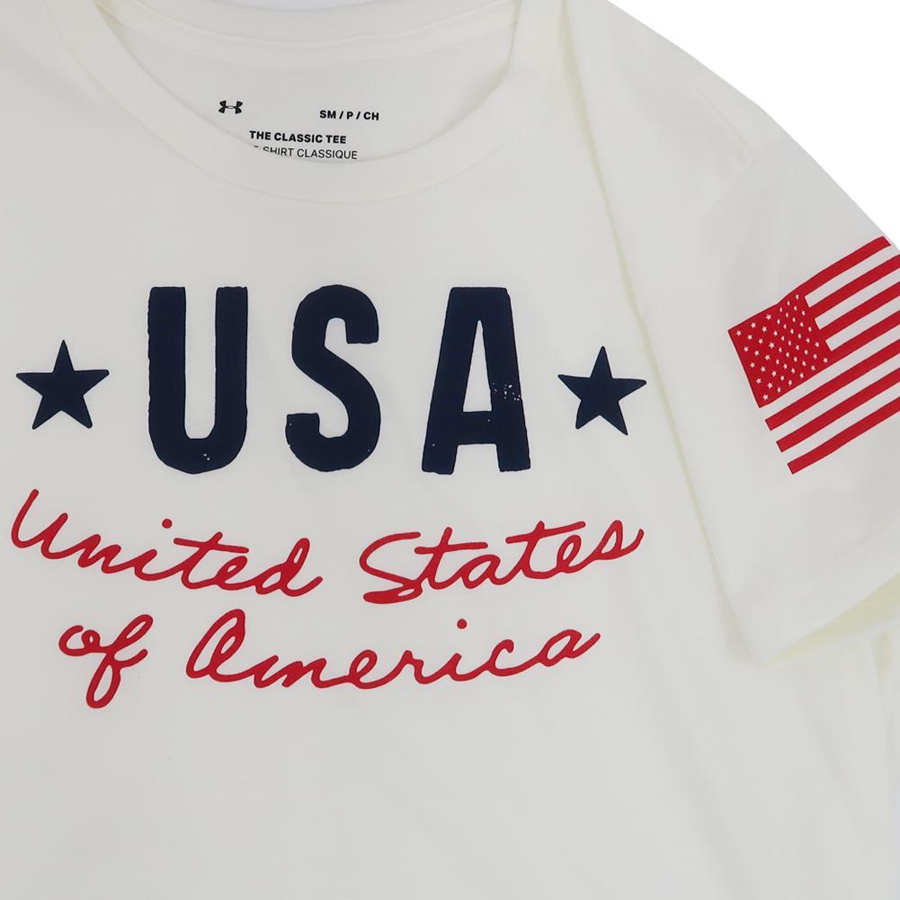 Under Armour Ladies Freedom USA T-Shirt (Off-White)