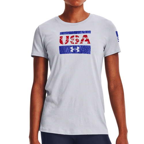 Under Armour Ladies Freedom Amp T-Shirt (Grey)