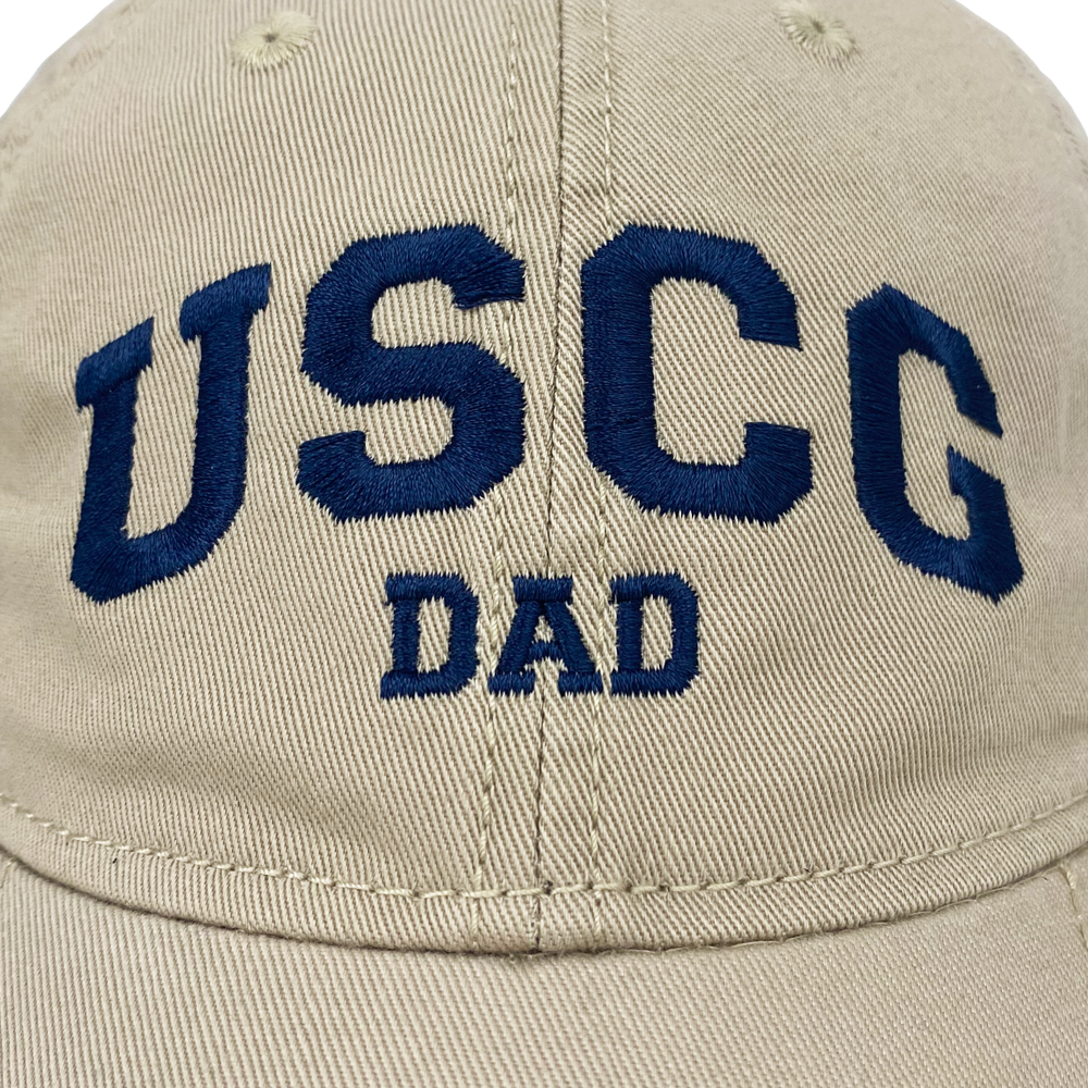 USCG Dad Relaxed Twill Hat (Khaki/Navy)