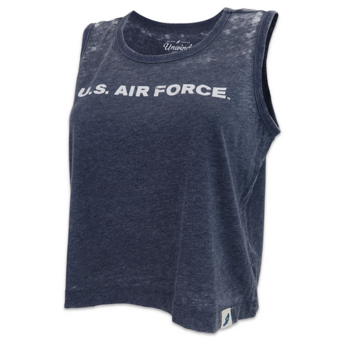 Air Force Ladies Burnout Boxy Tank (Heather Navy)