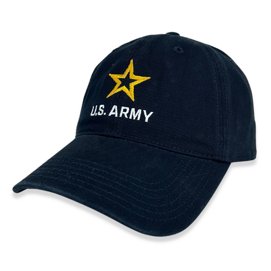 Army Star Stacked Logo Hat (Black)