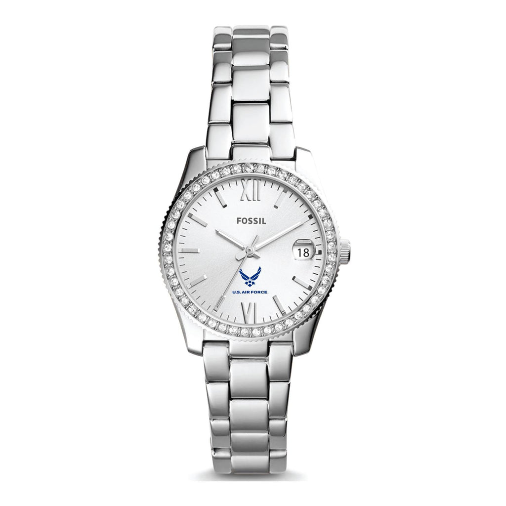 Air Force Wings Ladies Fossil Stainless Steel Bracelet Strap Watch (Silver)