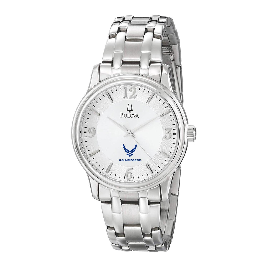 Air Force Wings Men's Bulova Stainless Steel Bracelet Watch (Silver)