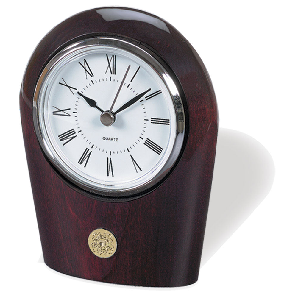 Coast Guard Seal Palm Desk Clock (Gold)