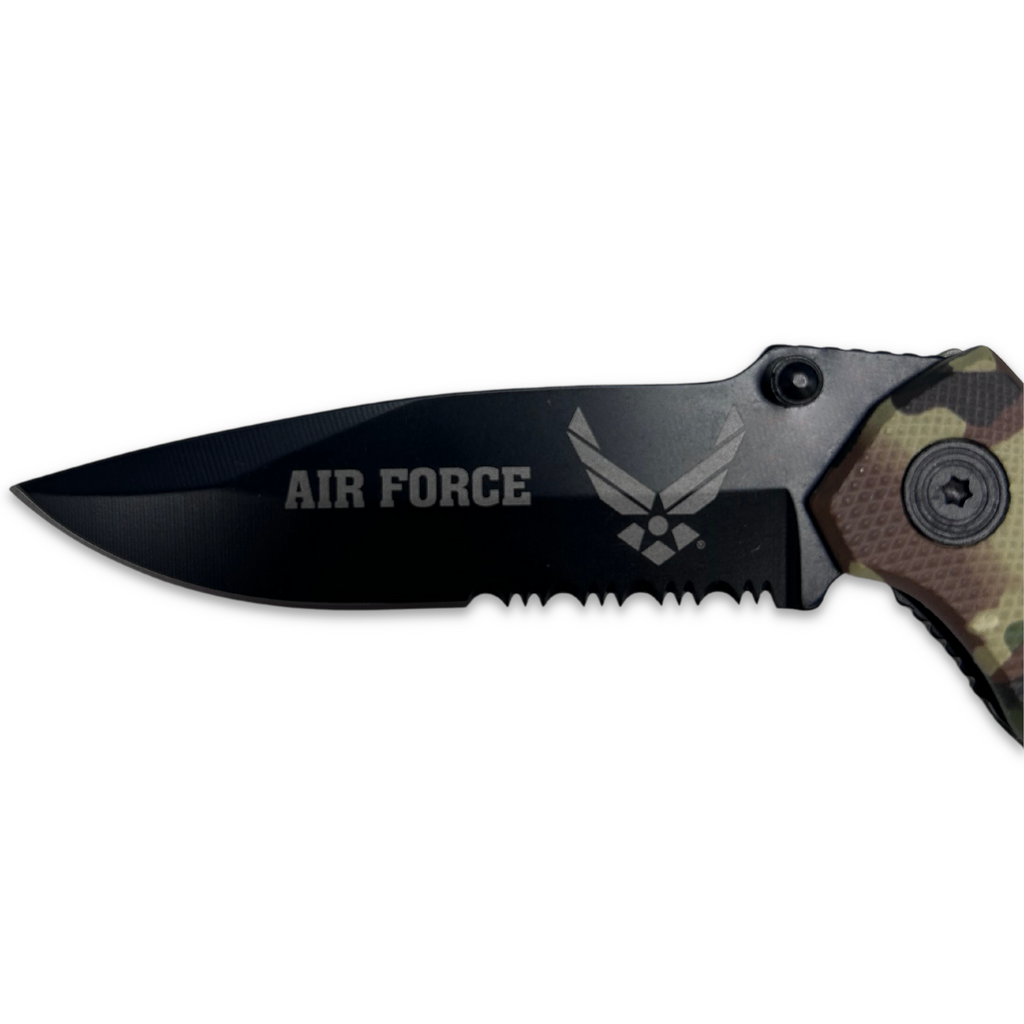 Air Force Folding Lock Back Knife (Green Camo)