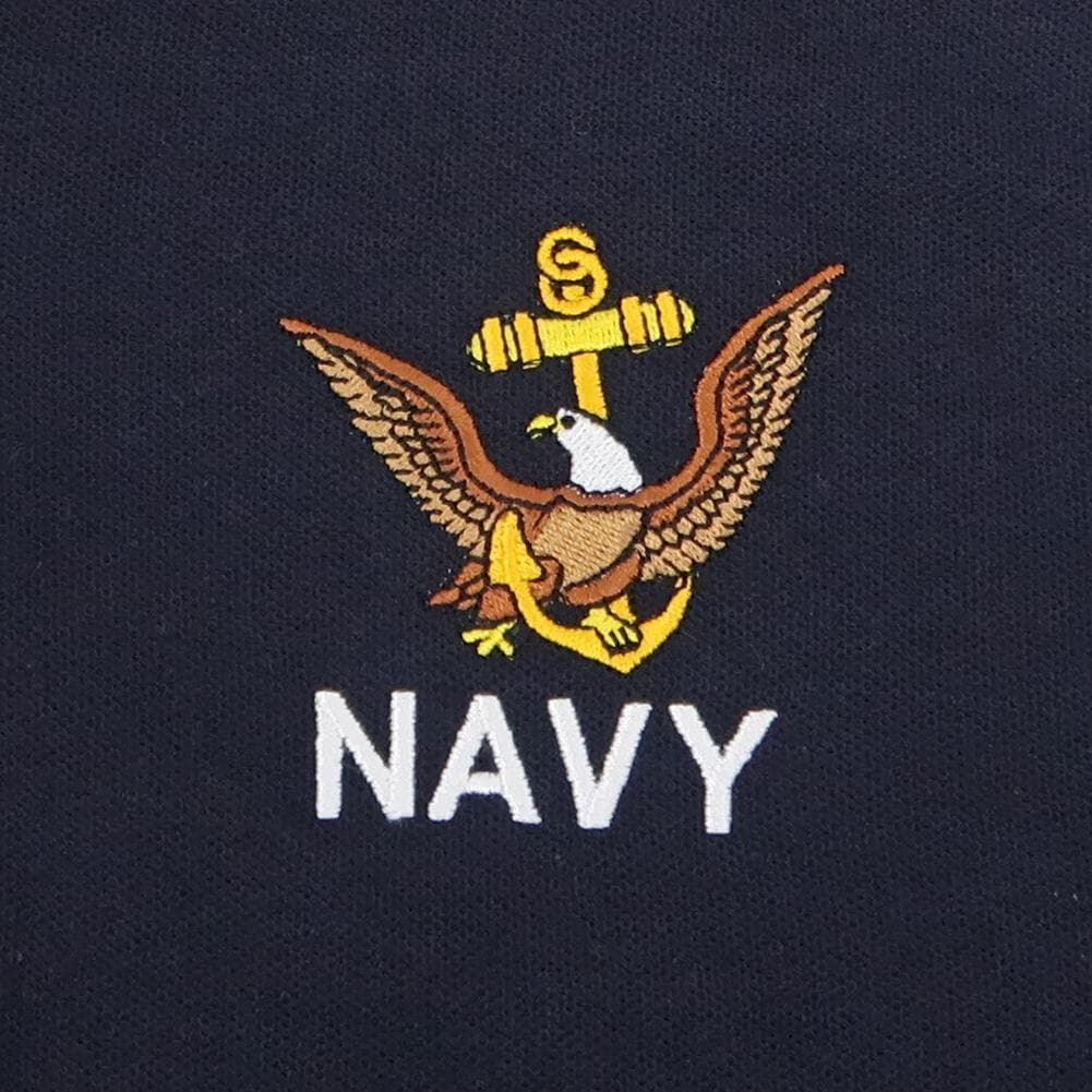 Navy Eagle Anchor Pique Polo