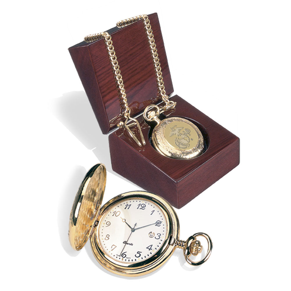 Marines EGA Gold Plated Pocket Watch