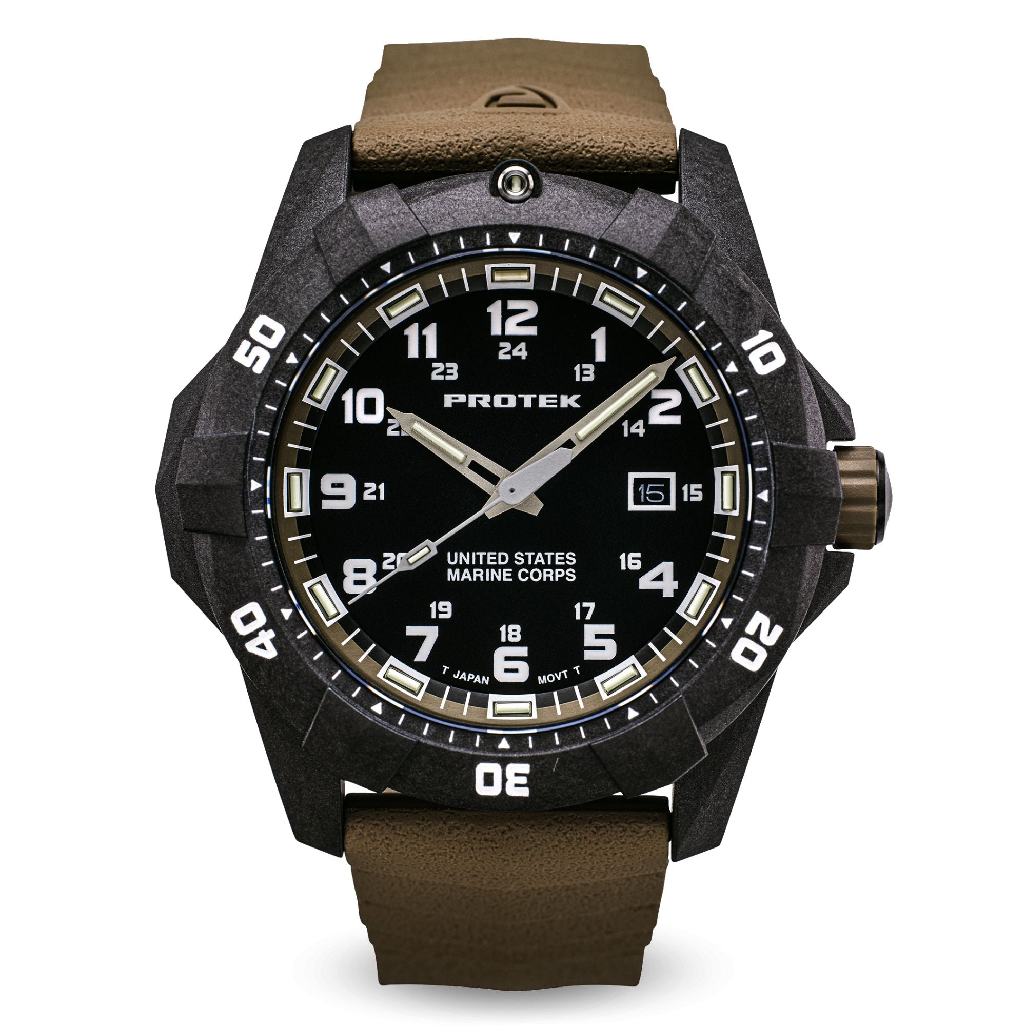 ProTek USMC Carbon Composite Dive Watch - Carbon/Black/Sand (Sand Band)