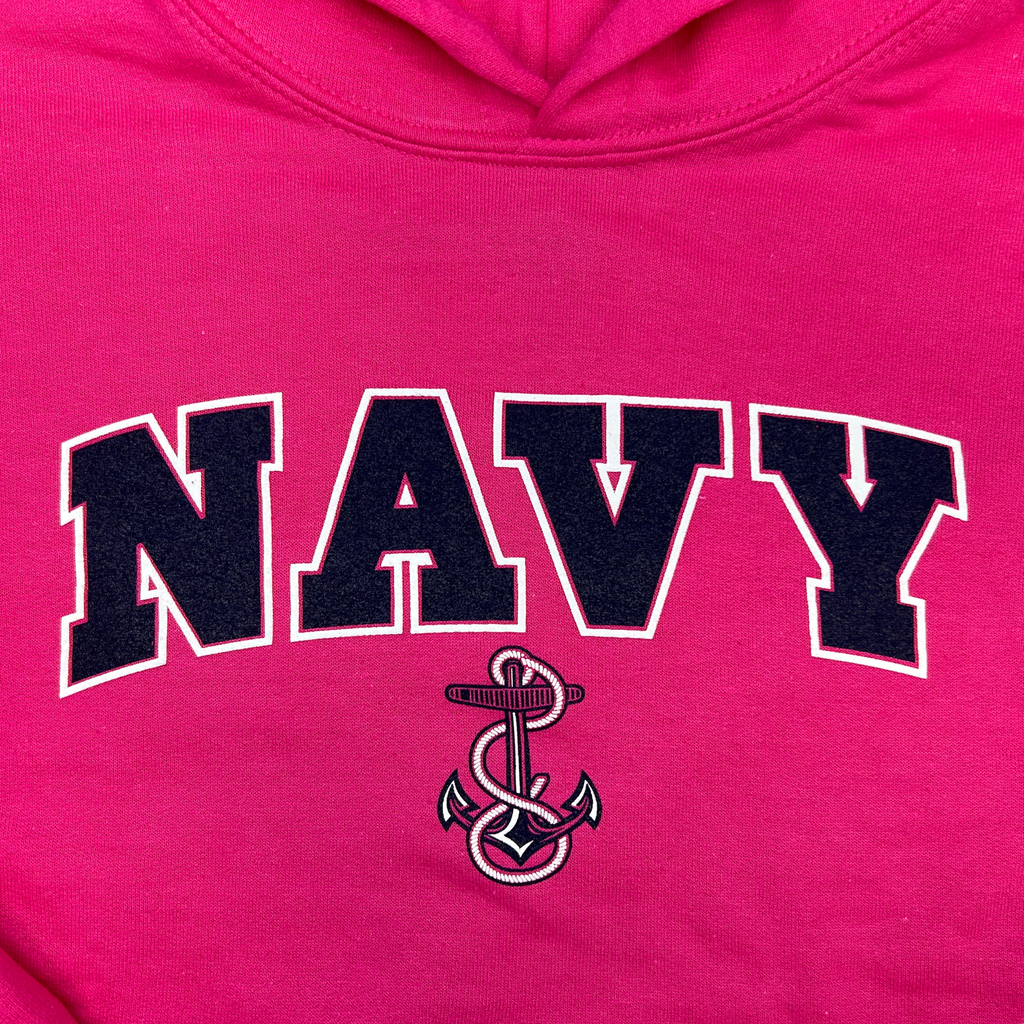 Navy Youth Arch Anchor Hood (Pink)