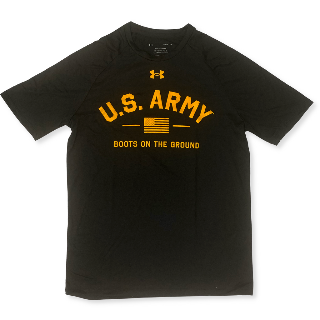 Army Under Armour Boots on The Ground Tech T-Shirt (Black)