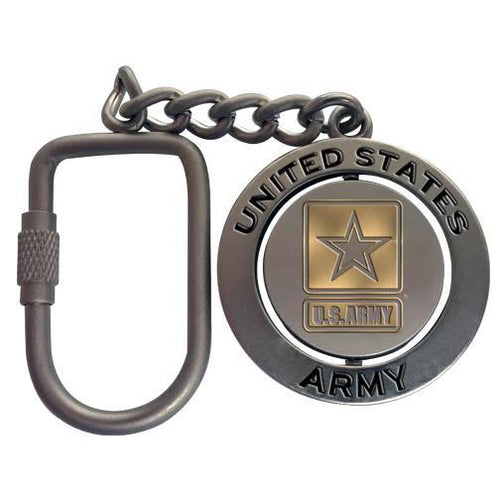 Army Star Spinner Keychain (Nickel)