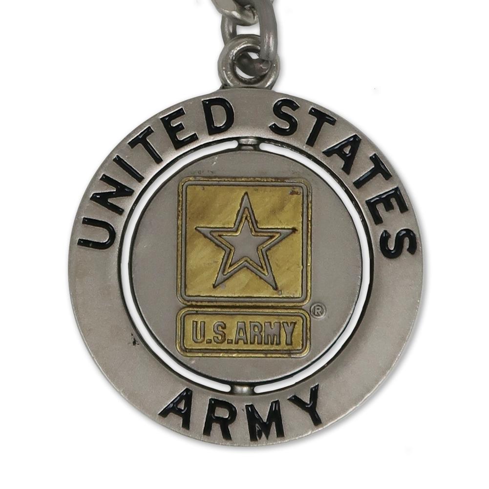 Army Star Spinner Keychain (Nickel)