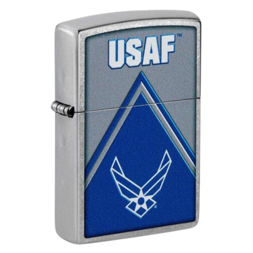 Air Force Wings Street Chrome Color Logo Zippo