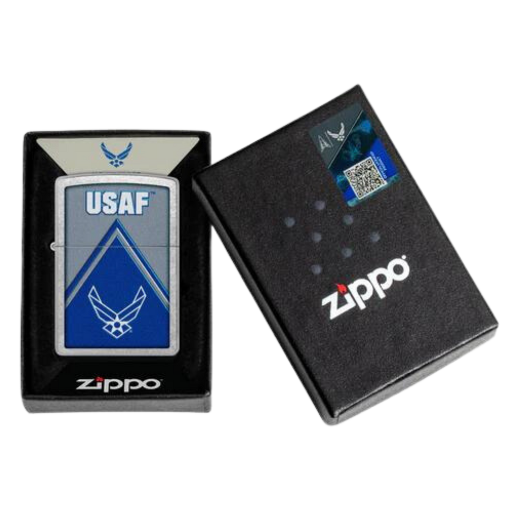 Air Force Wings Street Chrome Color Logo Zippo