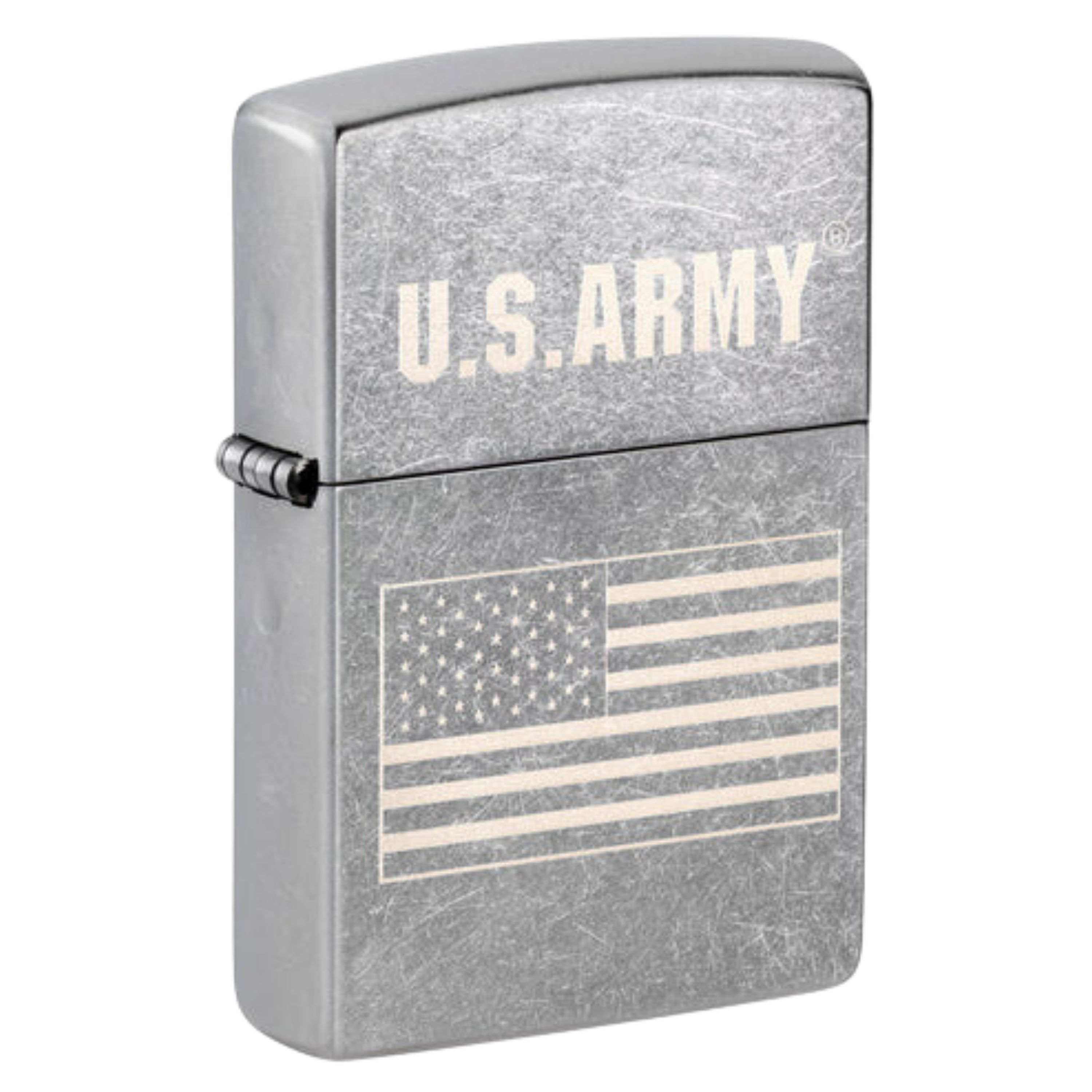 Army US Flag Street Chrome Laser Engraved Zippo