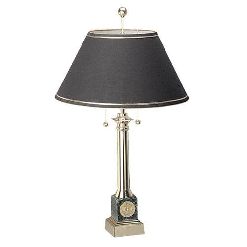 Navy Anchor Alumni Brass Table Lamp (Black Marble)