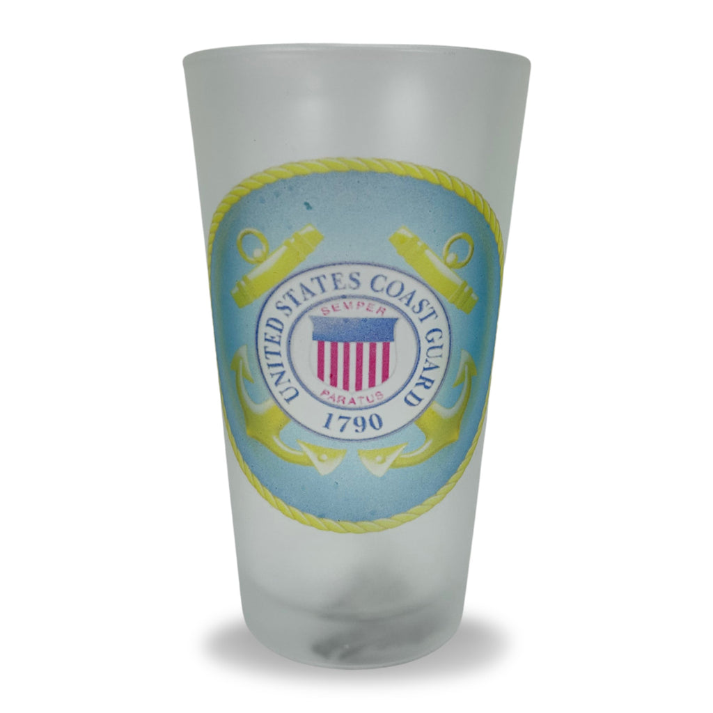 Coast Guard Circle Seal Frosted Mixing Glass Tumbler