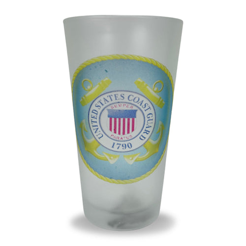 Coast Guard Circle Seal Frosted Mixing Glass Tumbler