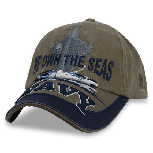 Navy We Own The Seas Hat (Khaki)