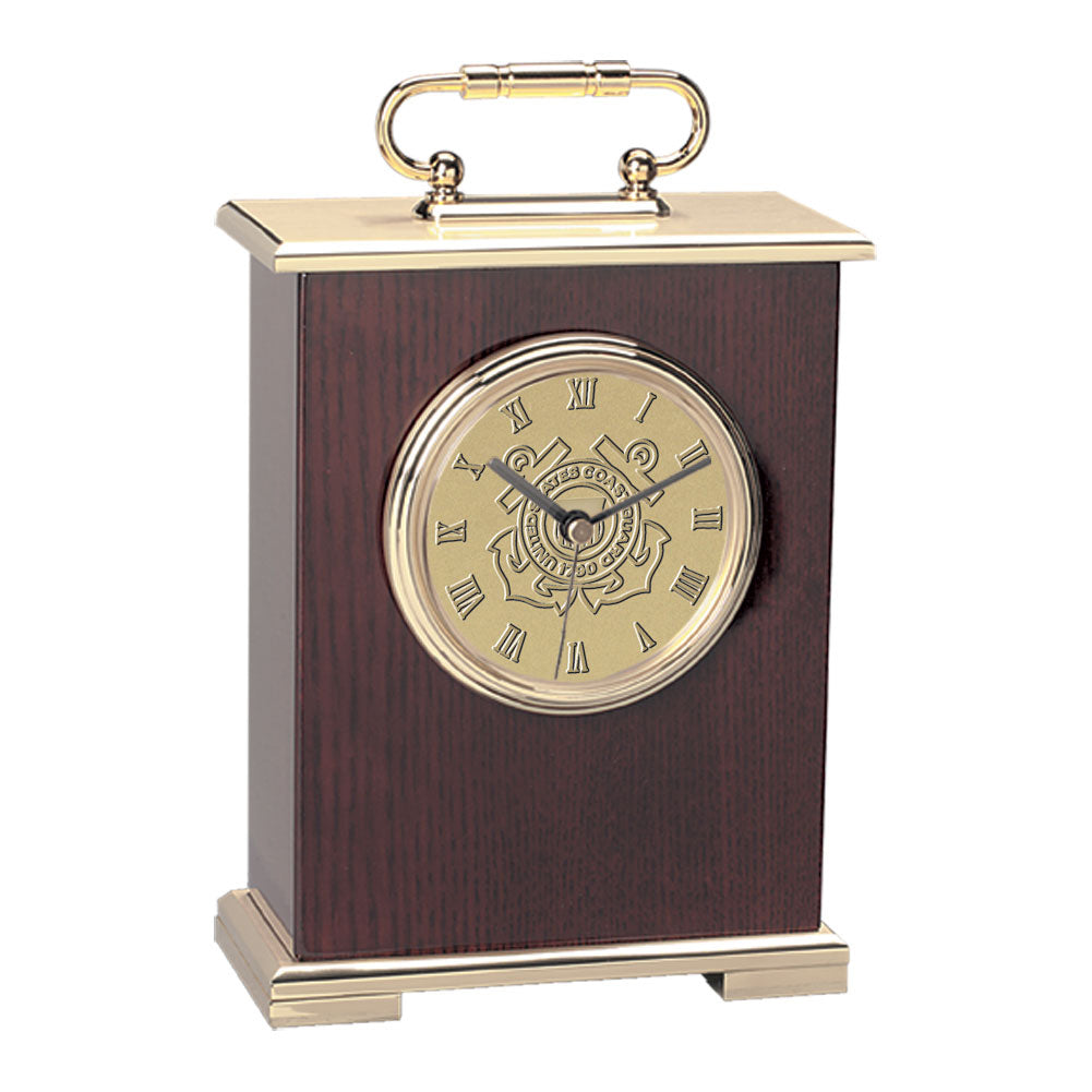 Coast Guard Seal Le Grande Carriage Clock (Gold)