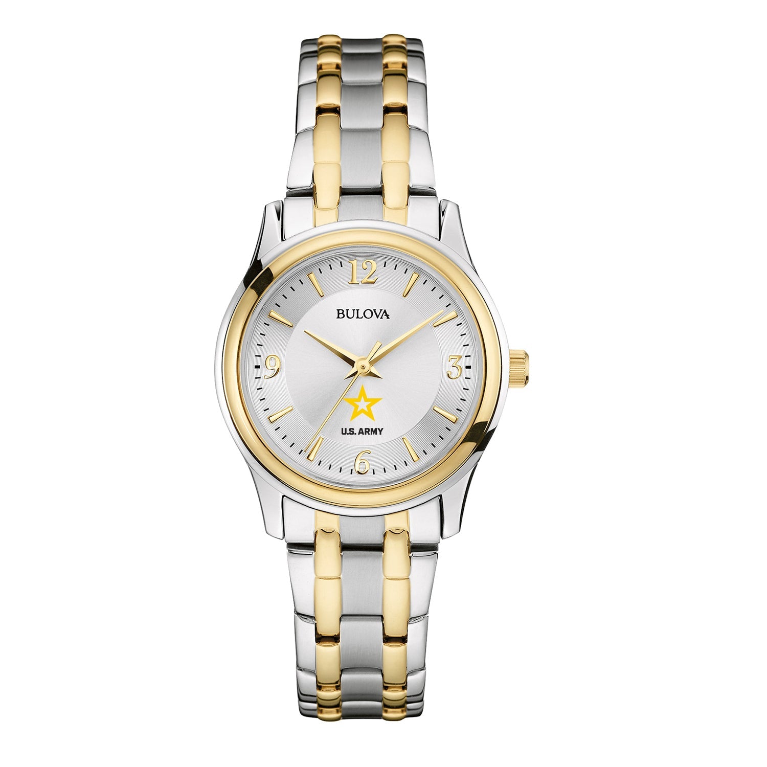 Army Star Ladies Bulova Stainless Steel Bracelet Watch (Silver/Gold)